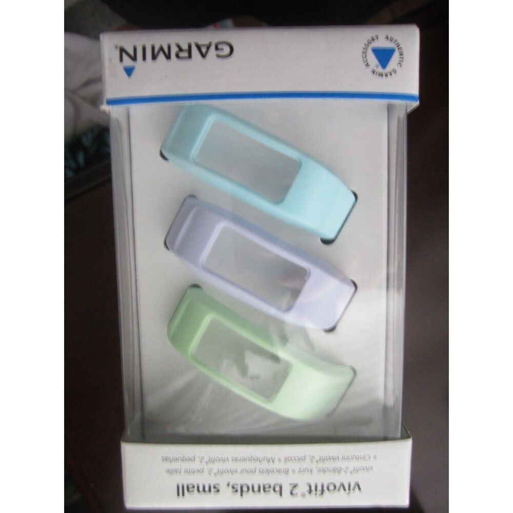 NEW IN BOX GARMIN VIVOFIT 2  PASTEL BANDS , SIZE SMALL